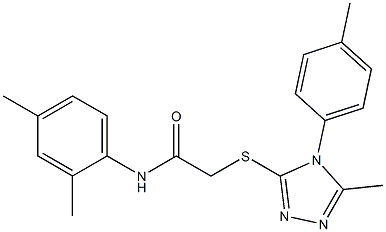 N-(2,4-dimethylphenyl)-2-{[5-methyl-4-(4-methylphenyl)-4H-1,2,4-triazol-3-yl]sulfanyl}acetamide 구조식 이미지