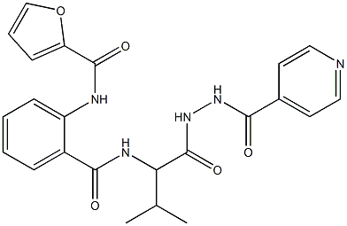 N-{2-[({1-[(2-isonicotinoylhydrazino)carbonyl]-2-methylpropyl}amino)carbonyl]phenyl}-2-furamide Structure