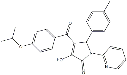3-hydroxy-4-(4-isopropoxybenzoyl)-5-(4-methylphenyl)-1-(2-pyridinyl)-1,5-dihydro-2H-pyrrol-2-one 구조식 이미지
