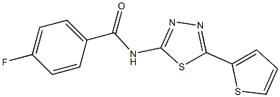 4-fluoro-N-[5-(2-thienyl)-1,3,4-thiadiazol-2-yl]benzamide Structure