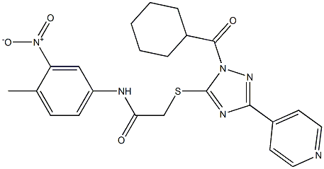 2-{[1-(cyclohexylcarbonyl)-3-(4-pyridinyl)-1H-1,2,4-triazol-5-yl]sulfanyl}-N-{3-nitro-4-methylphenyl}acetamide Structure