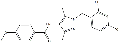 N-[1-(2,4-dichlorobenzyl)-3,5-dimethyl-1H-pyrazol-4-yl]-4-methoxybenzamide 구조식 이미지