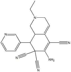 6-amino-2-ethyl-8-(3-pyridinyl)-2,3,8,8a-tetrahydro-5,7,7(1H)-isoquinolinetricarbonitrile Structure