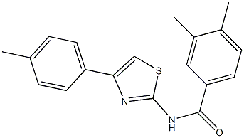 3,4-dimethyl-N-[4-(4-methylphenyl)-1,3-thiazol-2-yl]benzamide 구조식 이미지