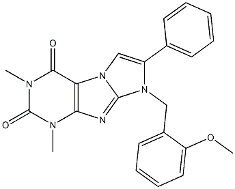 8-(2-methoxybenzyl)-1,3-dimethyl-7-phenyl-1H-imidazo[2,1-f]purine-2,4(3H,8H)-dione 구조식 이미지