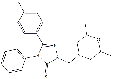 2-[(2,6-dimethyl-4-morpholinyl)methyl]-5-(4-methylphenyl)-4-phenyl-2,4-dihydro-3H-1,2,4-triazole-3-thione 구조식 이미지