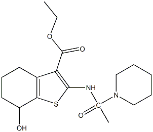 ethyl 7-hydroxy-2-[(1-piperidinylacetyl)amino]-4,5,6,7-tetrahydro-1-benzothiophene-3-carboxylate Structure