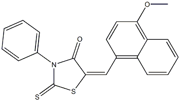 5-[(4-methoxy-1-naphthyl)methylene]-3-phenyl-2-thioxo-1,3-thiazolidin-4-one 구조식 이미지