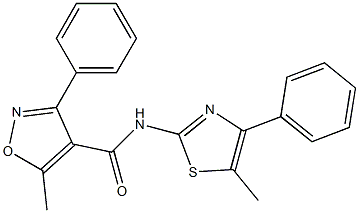 5-methyl-N-(5-methyl-4-phenyl-1,3-thiazol-2-yl)-3-phenyl-4-isoxazolecarboxamide Structure