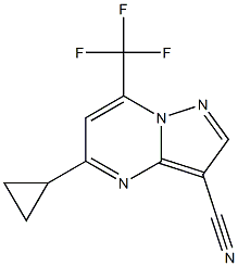 5-cyclopropyl-7-(trifluoromethyl)pyrazolo[1,5-a]pyrimidine-3-carbonitrile 구조식 이미지