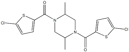 1,4-bis[(5-chloro-2-thienyl)carbonyl]-2,5-dimethylpiperazine Structure