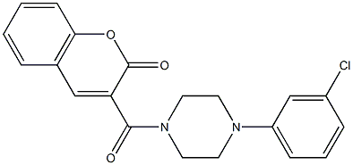 3-{[4-(3-chlorophenyl)-1-piperazinyl]carbonyl}-2H-chromen-2-one 구조식 이미지