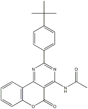 N-[2-(4-tert-butylphenyl)-5-oxo-5H-chromeno[4,3-d]pyrimidin-4-yl]acetamide 구조식 이미지