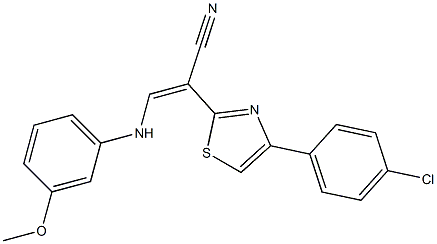2-[4-(4-chlorophenyl)-1,3-thiazol-2-yl]-3-(3-methoxyanilino)acrylonitrile Structure
