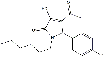 4-acetyl-5-(4-chlorophenyl)-1-hexyl-3-hydroxy-1,5-dihydro-2H-pyrrol-2-one 구조식 이미지