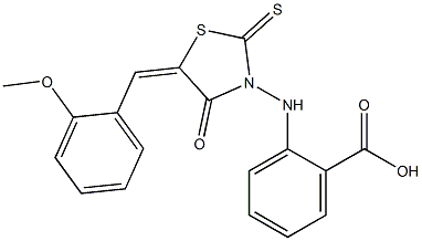 2-{[5-(2-methoxybenzylidene)-4-oxo-2-thioxo-1,3-thiazolidin-3-yl]amino}benzoic acid 구조식 이미지