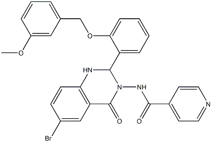 N-(6-bromo-2-{2-[(3-methoxybenzyl)oxy]phenyl}-4-oxo-1,4-dihydro-3(2H)-quinazolinyl)isonicotinamide Structure