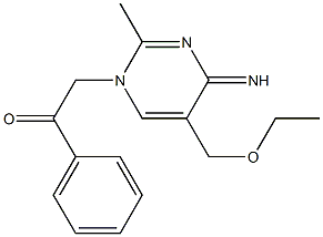 2-(5-(ethoxymethyl)-4-imino-2-methyl-1(4H)-pyrimidinyl)-1-phenylethanone Structure