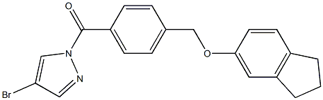 4-bromo-1-{4-[(2,3-dihydro-1H-inden-5-yloxy)methyl]benzoyl}-1H-pyrazole Structure