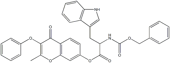 2-methyl-4-oxo-3-phenoxy-4H-chromen-7-yl 2-{[(benzyloxy)carbonyl]amino}-3-(1H-indol-3-yl)propanoate Structure