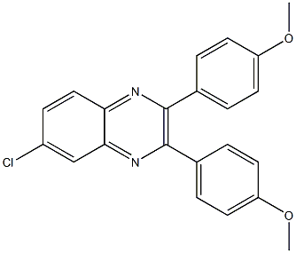 6-chloro-2,3-bis(4-methoxyphenyl)quinoxaline Structure