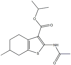 isopropyl 2-(acetylamino)-6-methyl-4,5,6,7-tetrahydro-1-benzothiophene-3-carboxylate 구조식 이미지