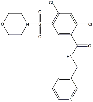 2,4-dichloro-5-(4-morpholinylsulfonyl)-N-(3-pyridinylmethyl)benzamide Structure