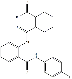 6-({2-[(4-fluoroanilino)carbonyl]anilino}carbonyl)-3-cyclohexene-1-carboxylic acid Structure