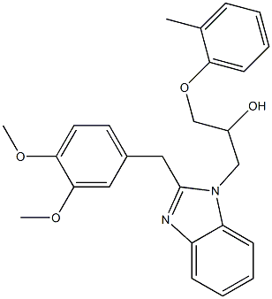 1-[2-(3,4-dimethoxybenzyl)-1H-benzimidazol-1-yl]-3-(2-methylphenoxy)-2-propanol 구조식 이미지