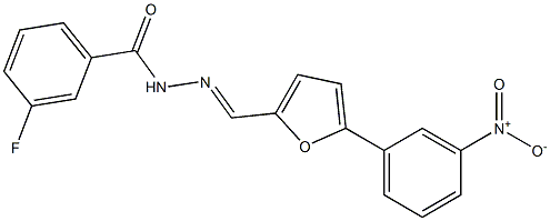 3-fluoro-N'-[(5-{3-nitrophenyl}-2-furyl)methylene]benzohydrazide 구조식 이미지