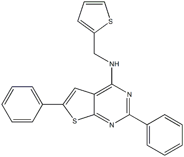 2,6-diphenyl-N-(thien-2-ylmethyl)thieno[2,3-d]pyrimidin-4-amine Structure