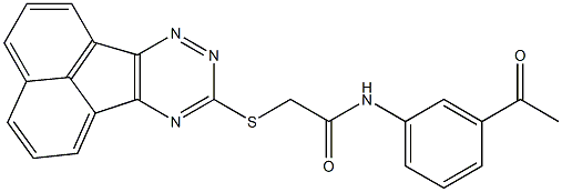 2-(acenaphtho[1,2-e][1,2,4]triazin-9-ylsulfanyl)-N-(3-acetylphenyl)acetamide 구조식 이미지