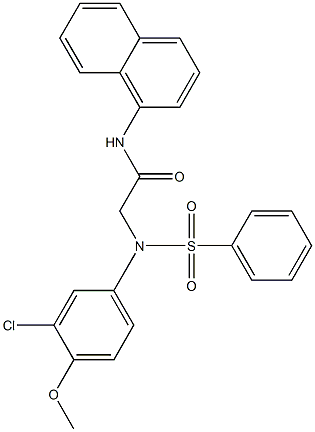 2-[3-chloro-4-methoxy(phenylsulfonyl)anilino]-N-(1-naphthyl)acetamide Structure
