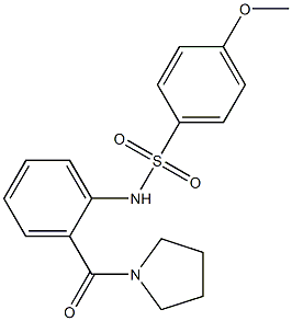 4-methoxy-N-[2-(1-pyrrolidinylcarbonyl)phenyl]benzenesulfonamide 구조식 이미지