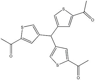 1-{4-[bis(5-acetyl-3-thienyl)methyl]-2-thienyl}ethanone 구조식 이미지