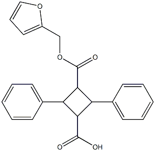 3-[(2-furylmethoxy)carbonyl]-2,4-diphenylcyclobutanecarboxylic acid Structure