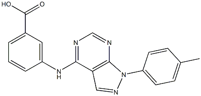 3-{[1-(4-methylphenyl)-1H-pyrazolo[3,4-d]pyrimidin-4-yl]amino}benzoic acid Structure