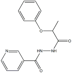 2-phenoxy-N'-(3-pyridinylcarbonyl)propanohydrazide Structure