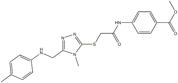 methyl 4-[({[4-methyl-5-(4-toluidinomethyl)-4H-1,2,4-triazol-3-yl]sulfanyl}acetyl)amino]benzoate Structure