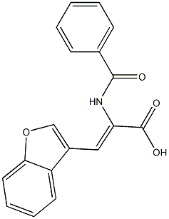 3-(1-benzofuran-3-yl)-2-(benzoylamino)acrylic acid Structure