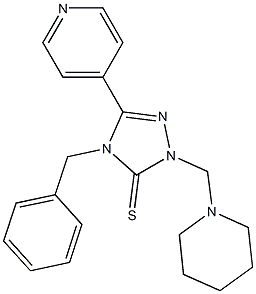 4-benzyl-2-(1-piperidinylmethyl)-5-(4-pyridinyl)-2,4-dihydro-3H-1,2,4-triazole-3-thione Structure