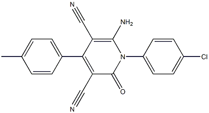 6-amino-1-(4-chlorophenyl)-4-(4-methylphenyl)-2-oxo-1,2-dihydro-3,5-pyridinedicarbonitrile 구조식 이미지