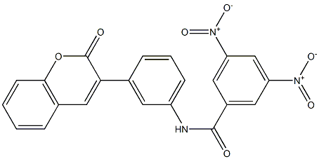 3,5-bisnitro-N-[3-(2-oxo-2H-chromen-3-yl)phenyl]benzamide 구조식 이미지