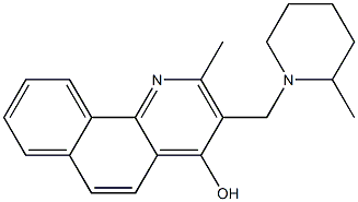 2-methyl-3-[(2-methyl-1-piperidinyl)methyl]benzo[h]quinolin-4-ol 구조식 이미지