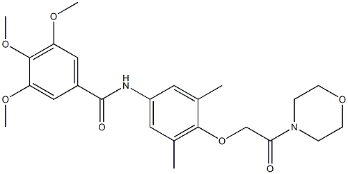 N-[3,5-dimethyl-4-(2-morpholin-4-yl-2-oxoethoxy)phenyl]-3,4,5-trimethoxybenzamide 구조식 이미지