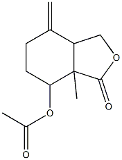 3a-methyl-7-methylene-3-oxooctahydro-2-benzofuran-4-yl acetate 구조식 이미지