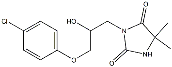 3-[3-(4-chlorophenoxy)-2-hydroxypropyl]-5,5-dimethyl-2,4-imidazolidinedione Structure