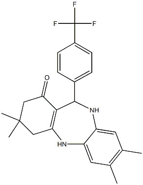 3,3,7,8-tetramethyl-11-[4-(trifluoromethyl)phenyl]-2,3,4,5,10,11-hexahydro-1H-dibenzo[b,e][1,4]diazepin-1-one Structure