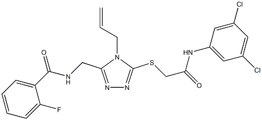 N-[(4-allyl-5-{[2-(3,5-dichloroanilino)-2-oxoethyl]sulfanyl}-4H-1,2,4-triazol-3-yl)methyl]-2-fluorobenzamide Structure