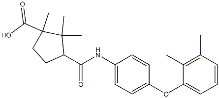 3-{[4-(2,3-dimethylphenoxy)anilino]carbonyl}-1,2,2-trimethylcyclopentanecarboxylic acid 구조식 이미지
